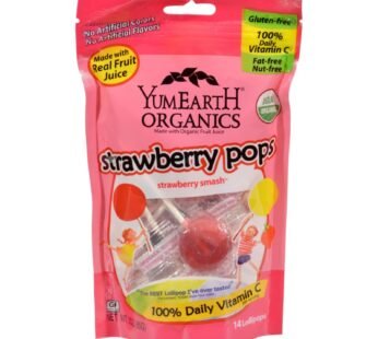 Yummy Earth Organic Standup Lollipops Strawberry Smash – 3 Oz – Case Of 6