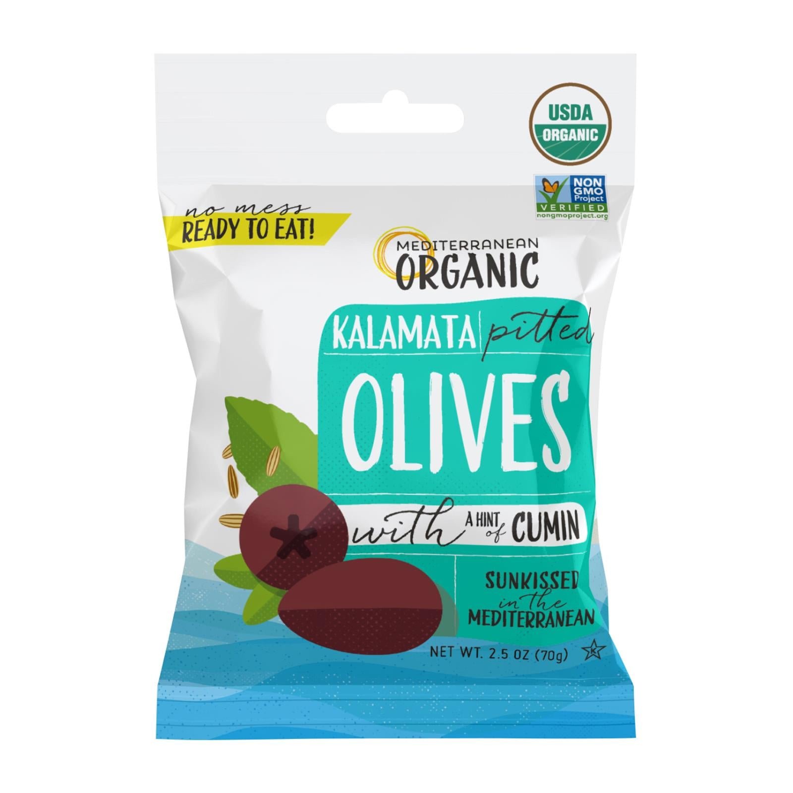 Mediterranean Organic Organic Kalamata Pitted Olives With Herbs And Spices – Case Of 12 – 2.5 Oz