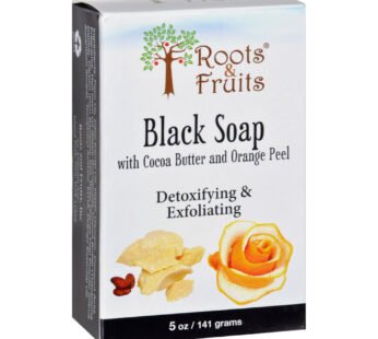 Roots And Fruits Bar Soap – Black Soap – Cocoa Butter And Orange Peel – 5 Oz